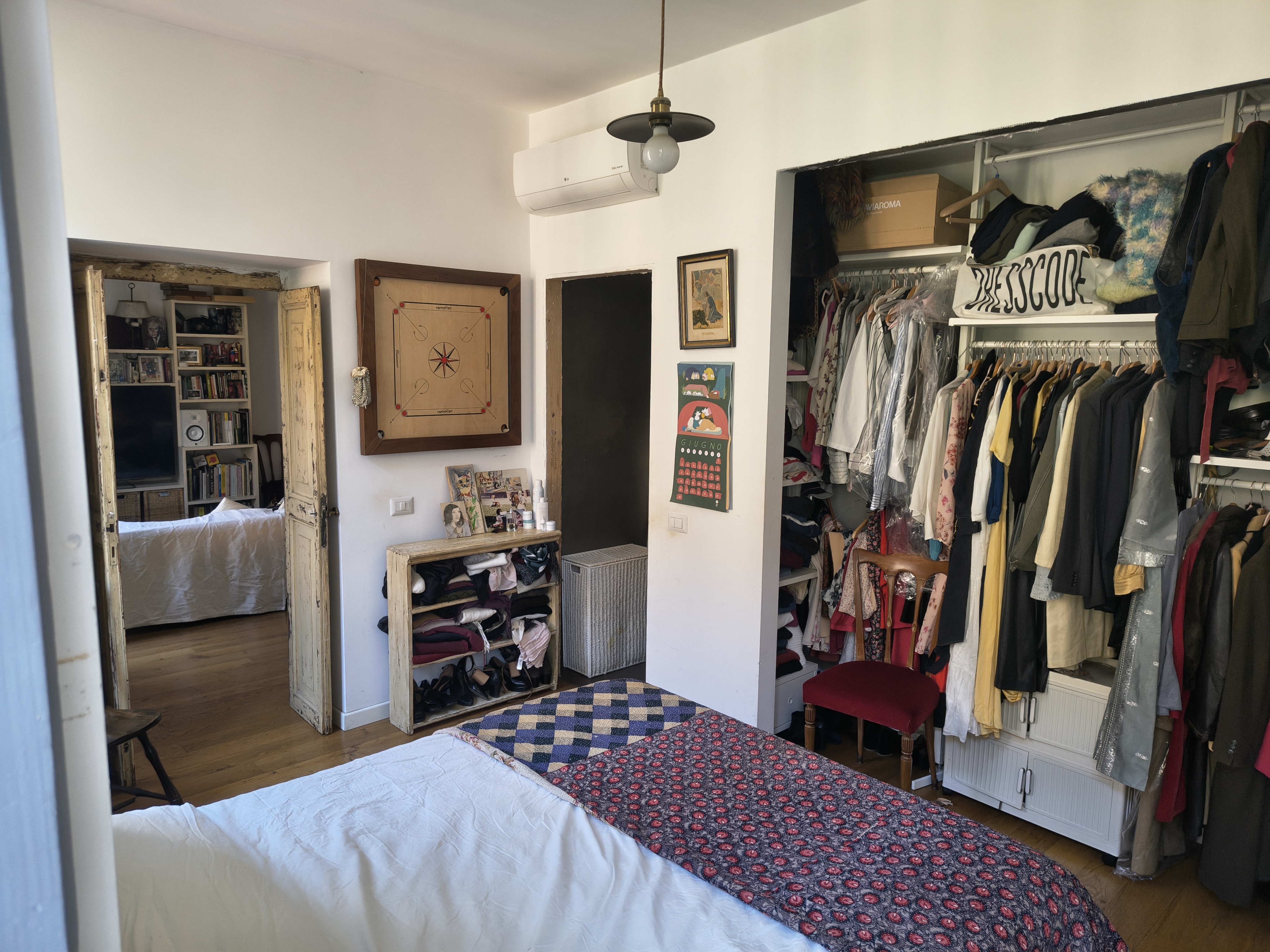 The bedroom's walk-in wardrobe