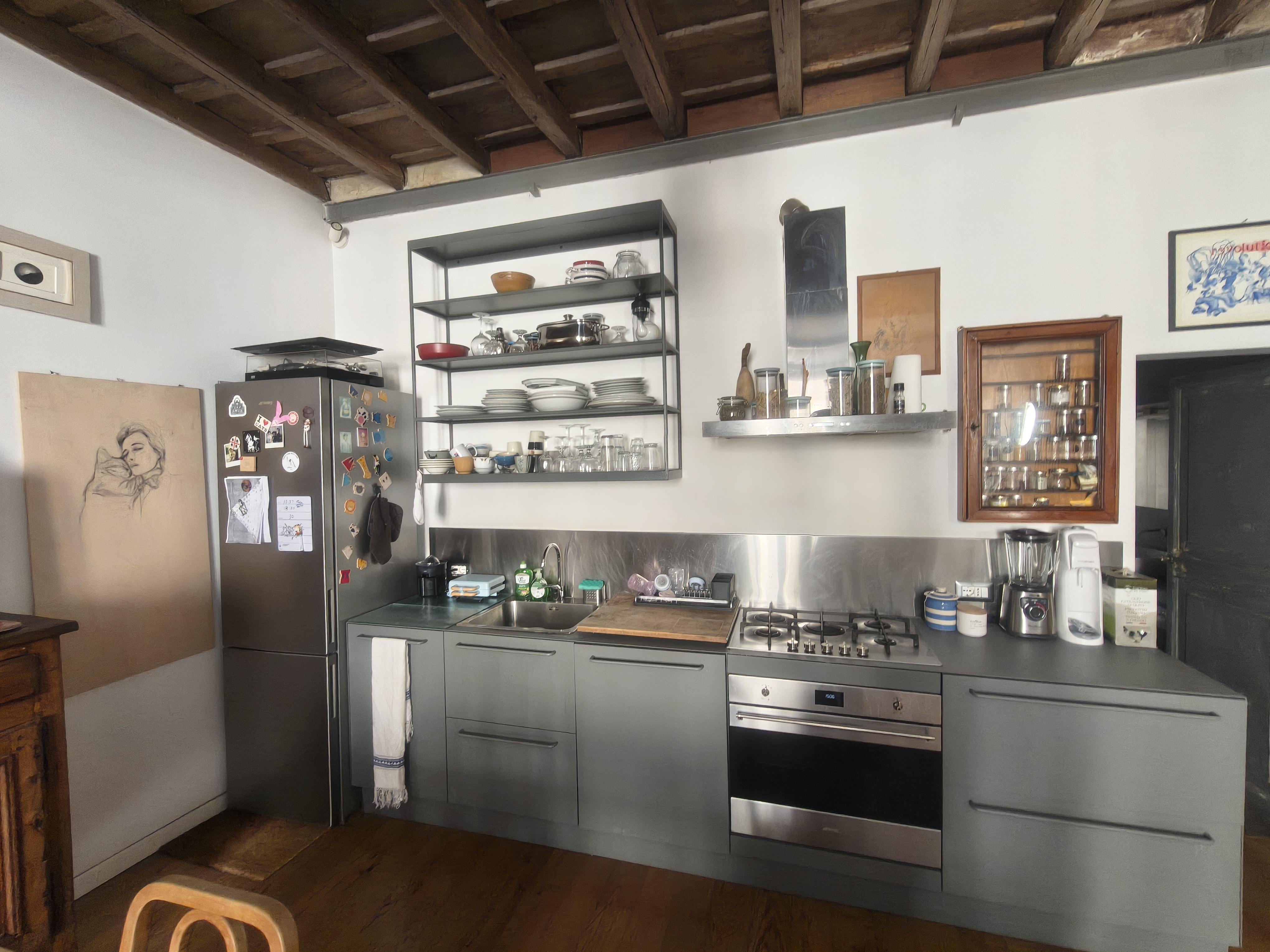 A detail of the kitchen